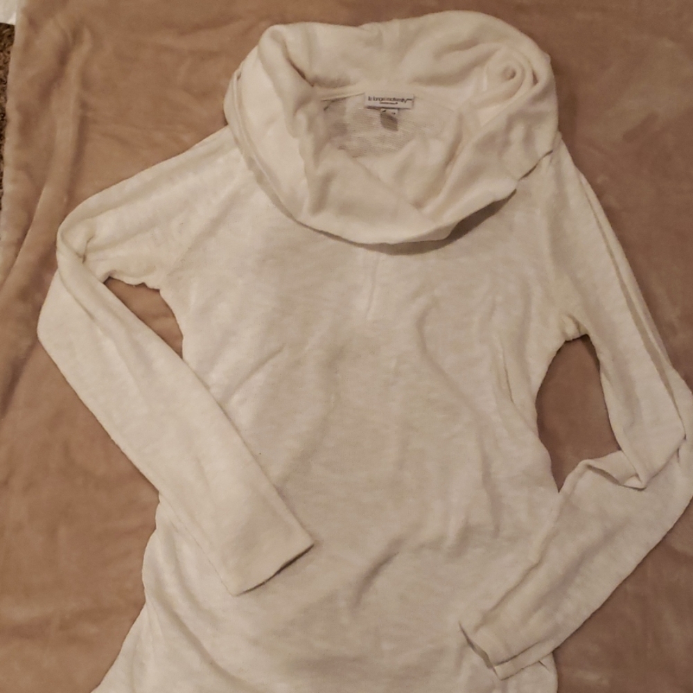 White Maternity Sweater Cowl Neck Liz Lange